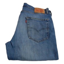 Levi 514 Jeans Regular Straight Stretch Blue Waist 34 Leg 34 W34 L34 (Q7996)