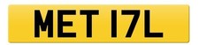 Met 17l number plate metal - 17l,