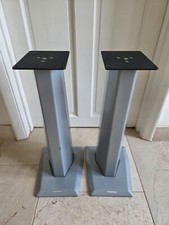 x2 Atacama SE6 Sand Filled Silver Speaker Stands with Built-in Spirit Levels