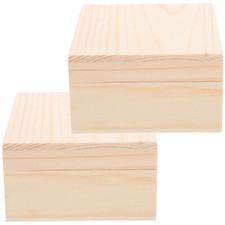 2pcs Blank Wood Box Wooden Box