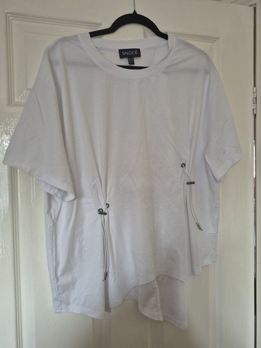 Saloos white top with eyelet - white,