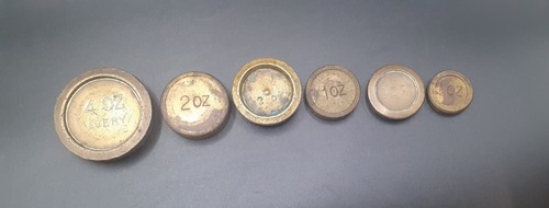 Brass balance scale - scale, weights