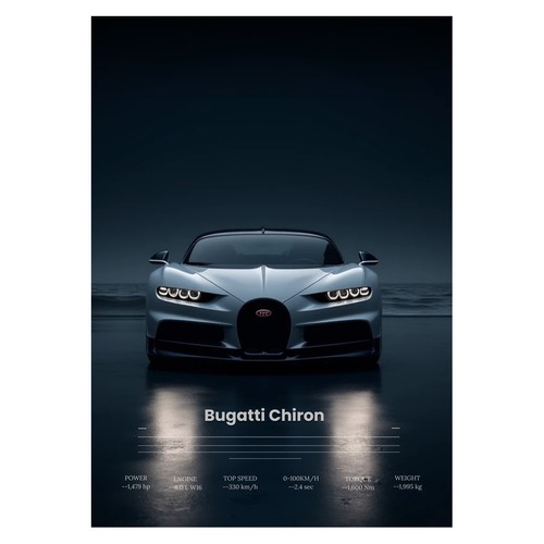 Bugatti chiron auto poster - bugatti, |