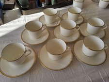 Royal Doulton Gold Concord H5049 Eight Tea Cups & Saucers