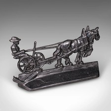 Antique Ploughman Doorstop, English, Cast Iron, Farmhouse Door Keeper, Victorian