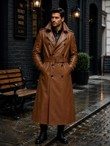 Men brown leather - brown,