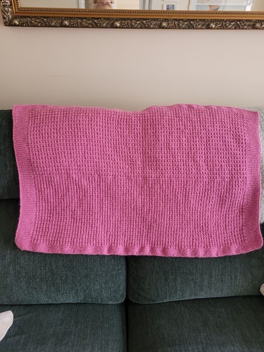 Hand knitted baby blanket