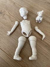 Porcelain doll making kit, doll house man doll, head, body, arms and legs