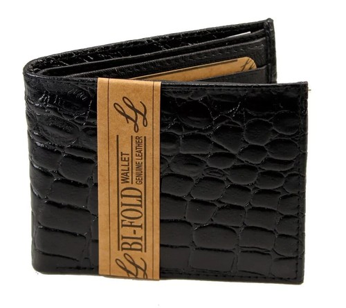 Mens genuine leather bifold - leather,