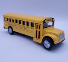 Yellow New York City School Bus 5" Pull & Go Diecast Model