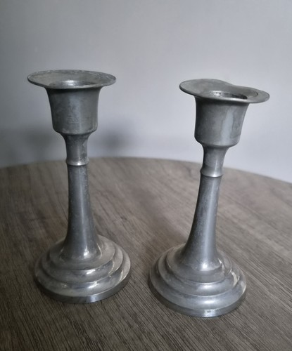 Pair vintage pewter - vintage,