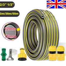 30M 50M Garden Hose Pipe Reinforced Braided PVC Gardening Watering Hosepipe Reel