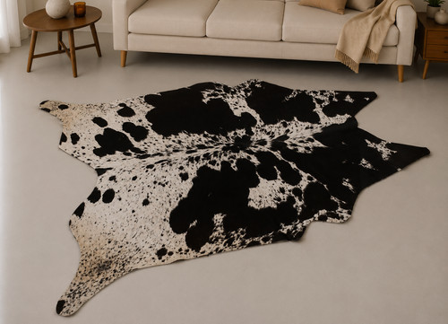 Genuine brown white cowhide - genuine,