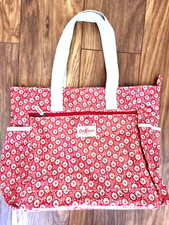 Unused Cath Kidston Large Red Floral PVC Tote Bag