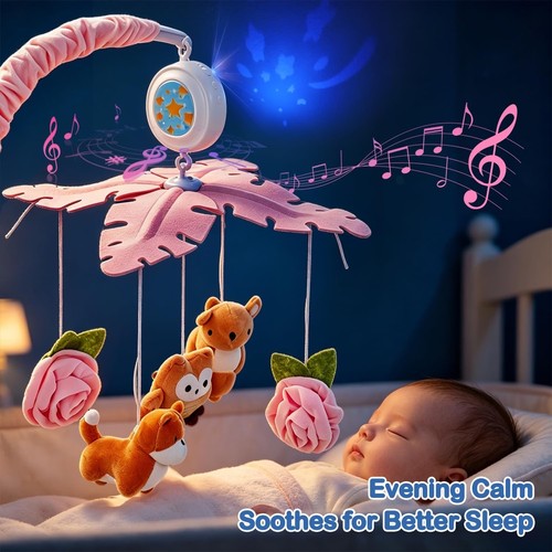 Rotating plush crib toy with - plush,