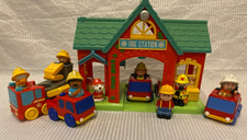 ELC Happyland Large Fire Station Playset Bundle with 8 figures and 4 vehicles.