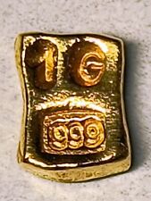 24ct Gold Bar 1 Gram Solid 999.9 Fine Gold Bullion Bar Cast Poured