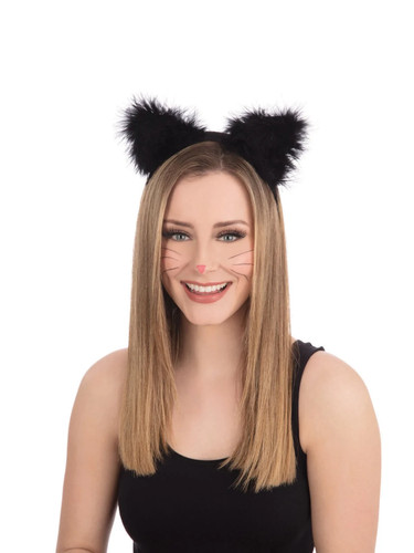 Cat ears marabou headband - ears,