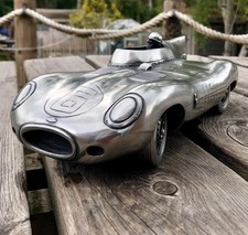 JAGUAR D TYPE 1955 - PEWTER SCULPTURE BY COMPULSION GALLERY RARE MODEL STUNNING