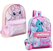Personalised Lilo & Stitch Girls Backpack Disney School Nursery Bag Rucksack