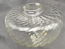 NOS clear glass oil lamp font