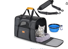 Morpilot Portable Dog Cat Carrier Bag Top Opening, Removable Mat Breathable Mesh