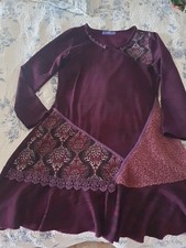 AUTONOMY BURGUNDY/BLACK MARL PAISLEY & LACE INSERT TUNIC. FITS 12