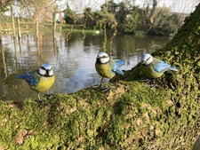 SET OF 3 SMALL RESIN BLUE TIT