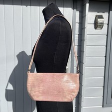 Vintage Y2K Jane Shilton Pink Leather Snake Skin Small Shoulder Bag