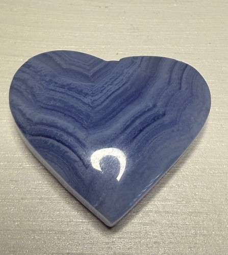 Blue lace agate heart - blue,
