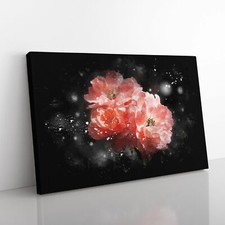 Three Pink Flowers Canvas Wall