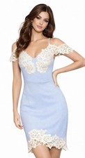 Lipsy Blue White Bodycon Dress