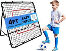 Football Rebounder Net Training Kickback Target Goal Kids Adults Portable 3.3FT