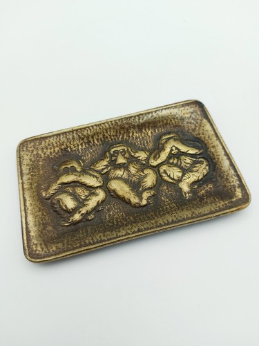 Wise monkeys brass dish - monkeys, dish-see