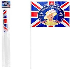 Queen Elizabeth Waving Flags -