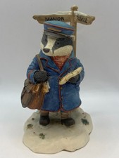 Foxwood Tales, Mr Gruffey figurine, 'Late Delivery', by V&B, with tin