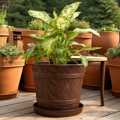 Barrel planter flower pot - planter,