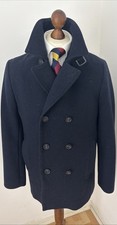 Ted Baker London Mens Wool Navy Blue Double Breasted Peacoat Ted Size 4