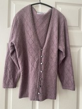 Brora cashmere Pointelle lace cardigan, size 12