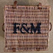 FORTNUM AND MASON F&M SQUARE HAMPER BASKET - 38x38x20cms