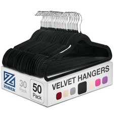 Zober 100 Hangers( 2 boxes of 50) Pure Premium Non-Slip Hangers - Velvet Hangers