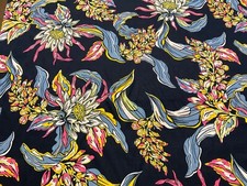 100% LINEN FABRIC NAVY/MULTI