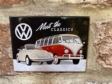 VW Beetle Bulli/Camper Meet the Classics Retro Vintage Style Fridge Magnet , New