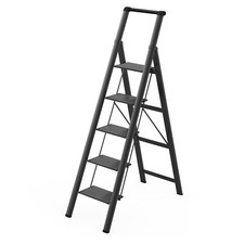 2, 3, 4 & 5 STEP LADDERS FOLDABLE FOR DIY KITCHEN OFFICE ANTI SLIP TREAD LADDERS