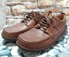 Vintage Hush Puppies Shoes CARTA Mens Brown Tumbled Leather UK9 Wide -Used GC