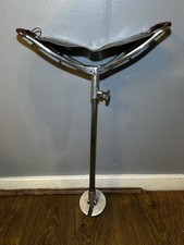 Shooting Stick Chair Seat. Brown Leather & Aluminium. Racing, Country Events Etc