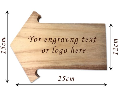 Personalised wooden arrow sign - wooden,