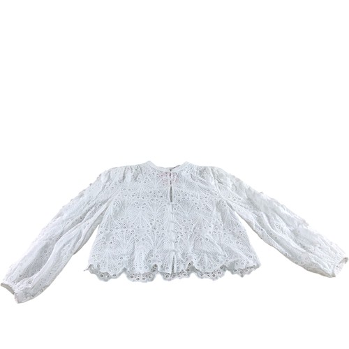 White eyelet lace blouse size - white,