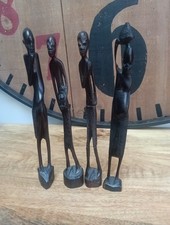 Four Small Hand Carved African