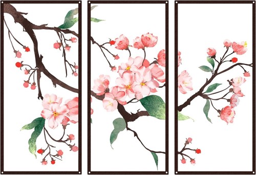 3pcs black metal - black, flower